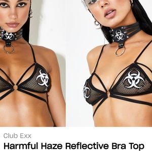 ISO! ** ++ Club Exx Harmful Haze Reflective Bra Top Sz S / M !! Dolls Kill